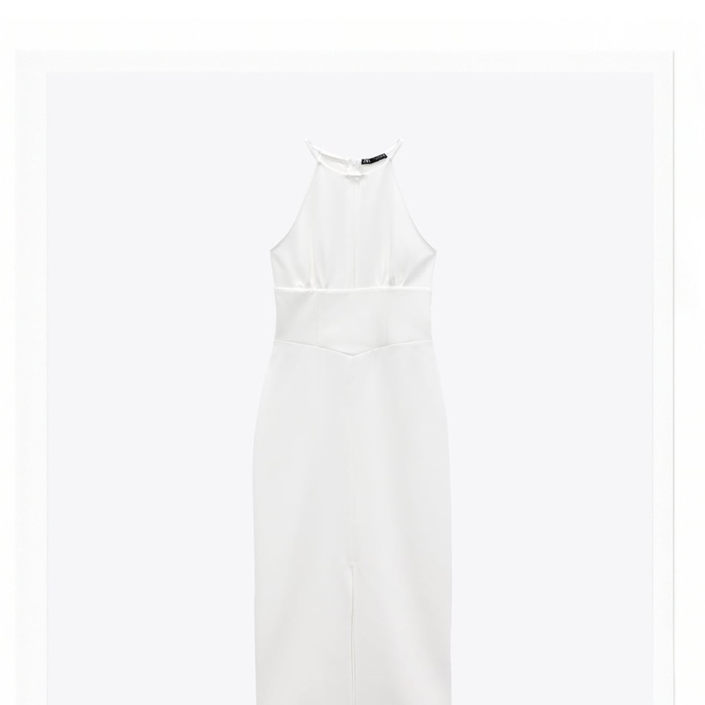 Zara mide halter dress in white